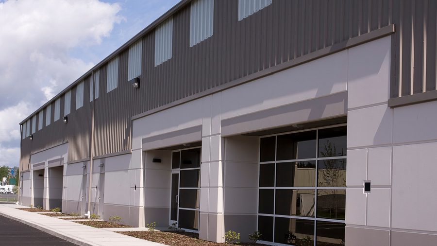Modern commercial and industrial building exterior